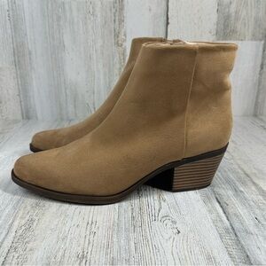 New BP Wallis Western Toe Block Heel Beige Bootie #260